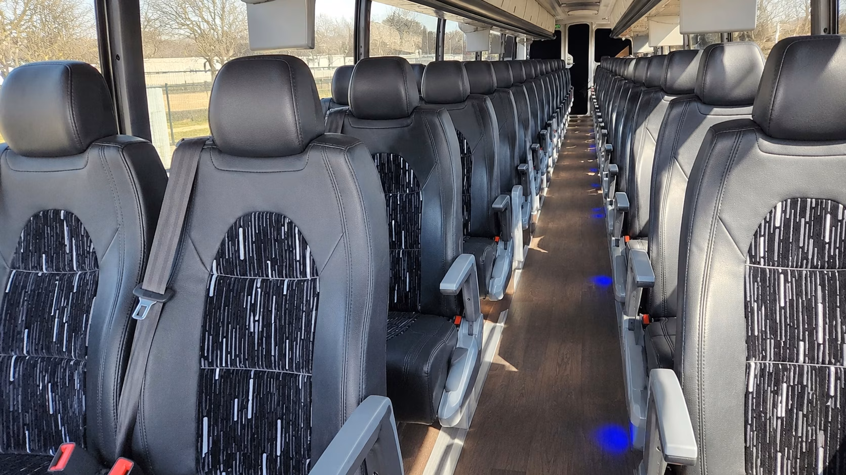 denton charter bus rental interior