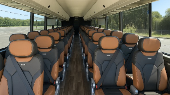 56 passenger charter bus interior denton