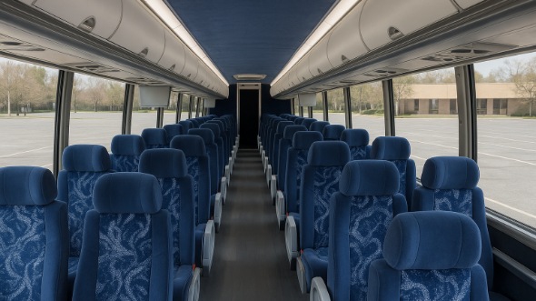 denton 54 passenger charter bus inside