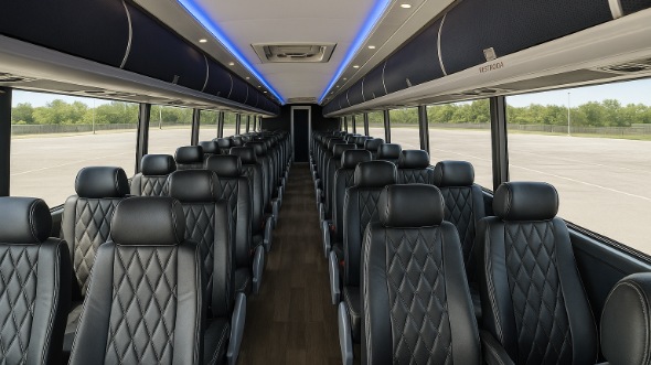 denton 55 passenger charter bus inside