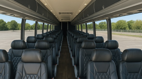 denton 56 passenger charter bus inside