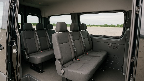 denton sprinter van with driver inside